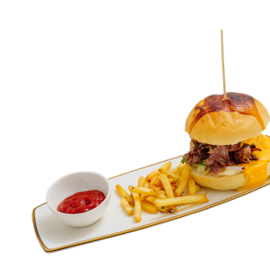 Burger with pulled veal